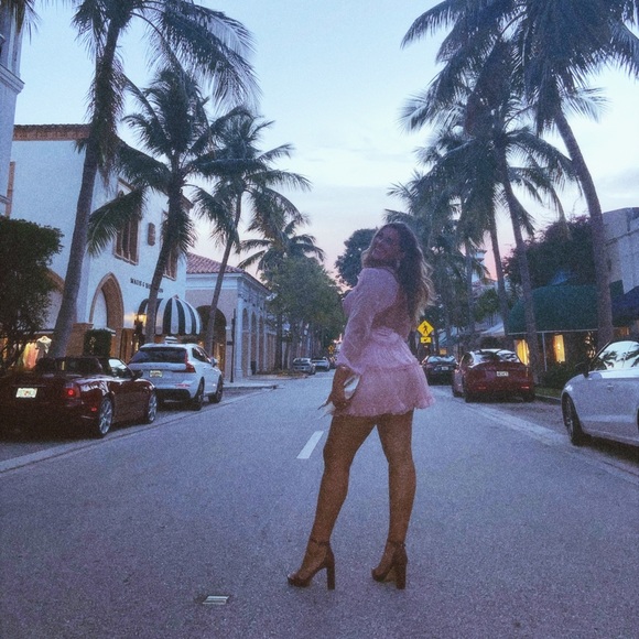 Pink Ruffled A-Line Dress - Picture 3 of 4